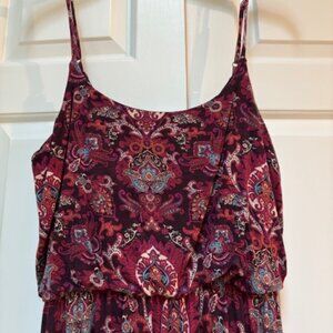 Forever 21 Long Sundress Brown Orange Pattern Size S